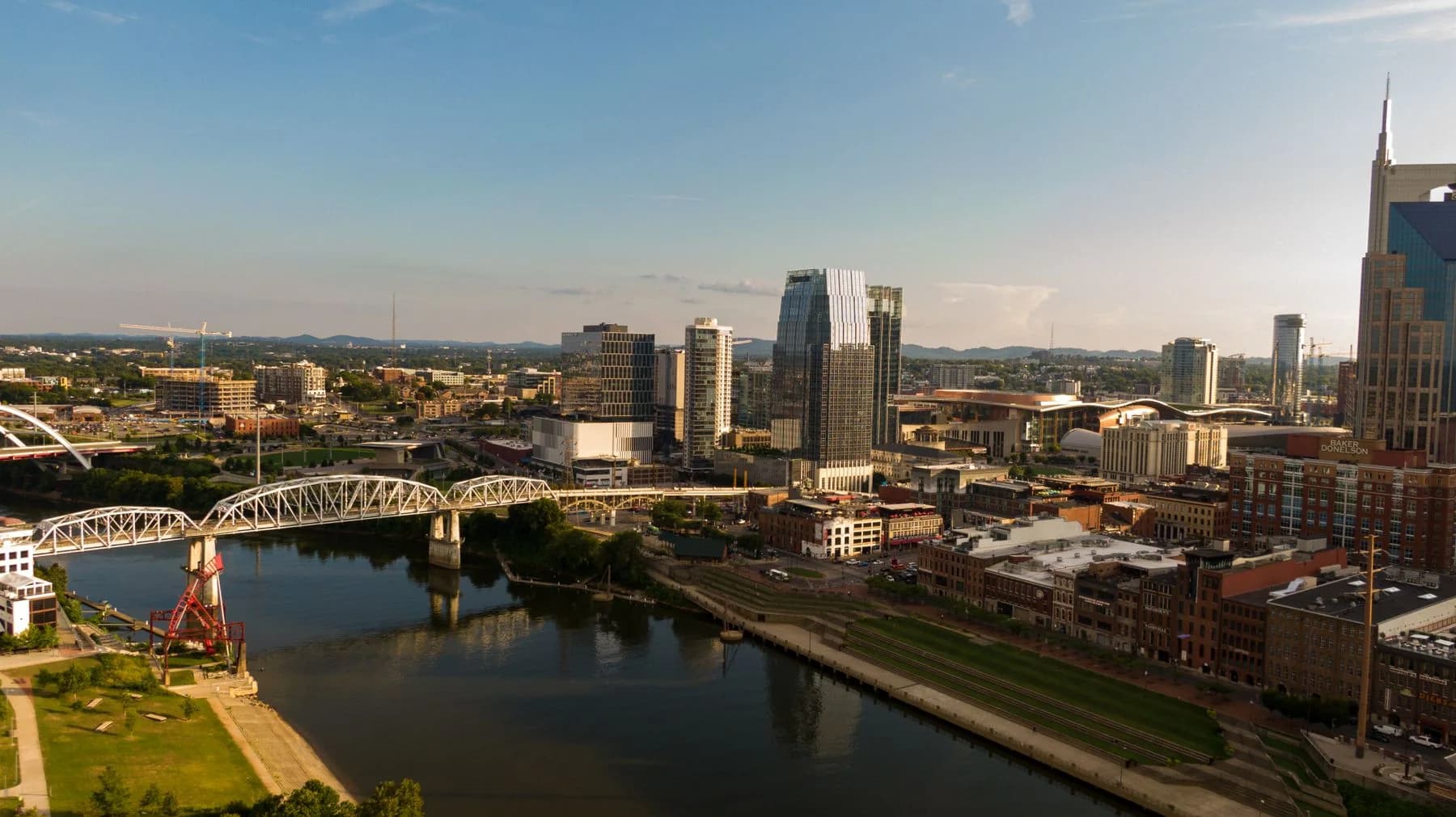 The Nashville skyline and bridges over the Cumberland River