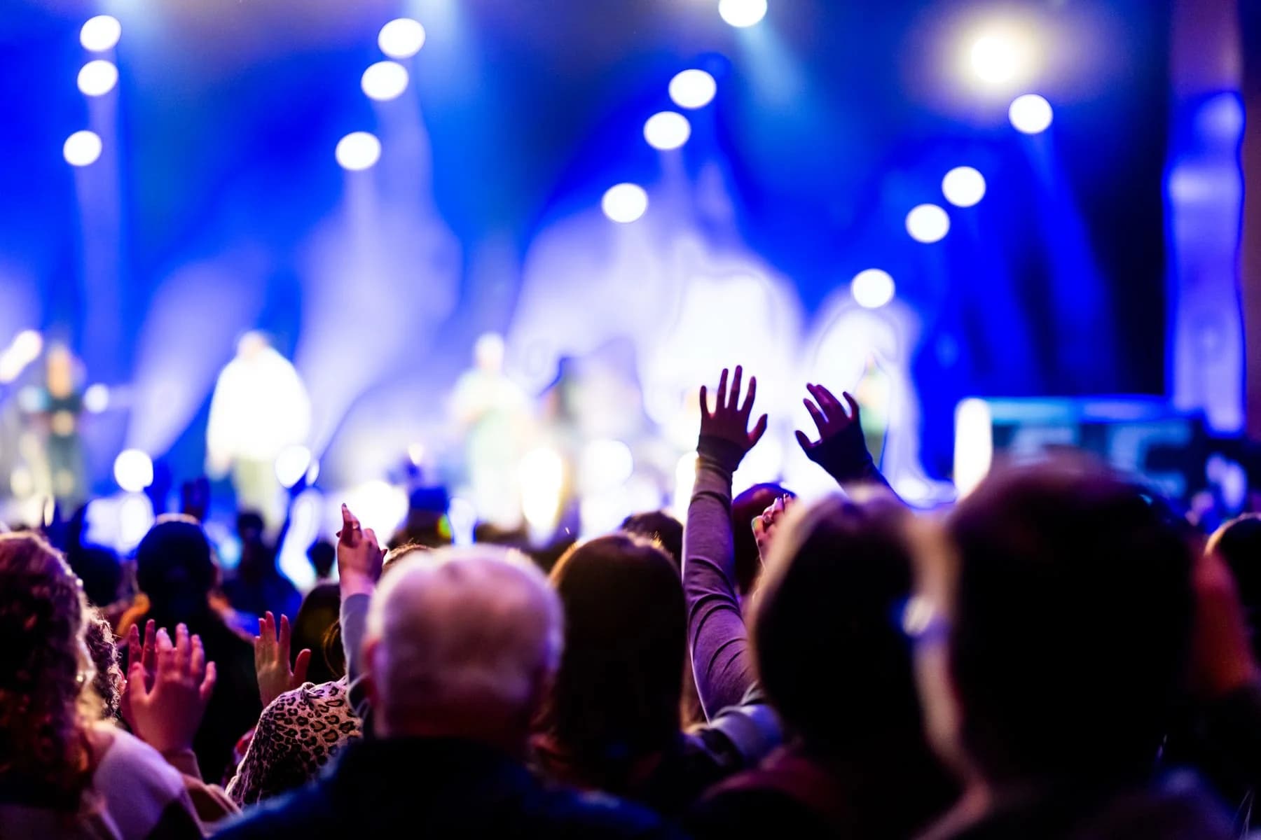 An audience at a live music performance, an illustrative event photograph